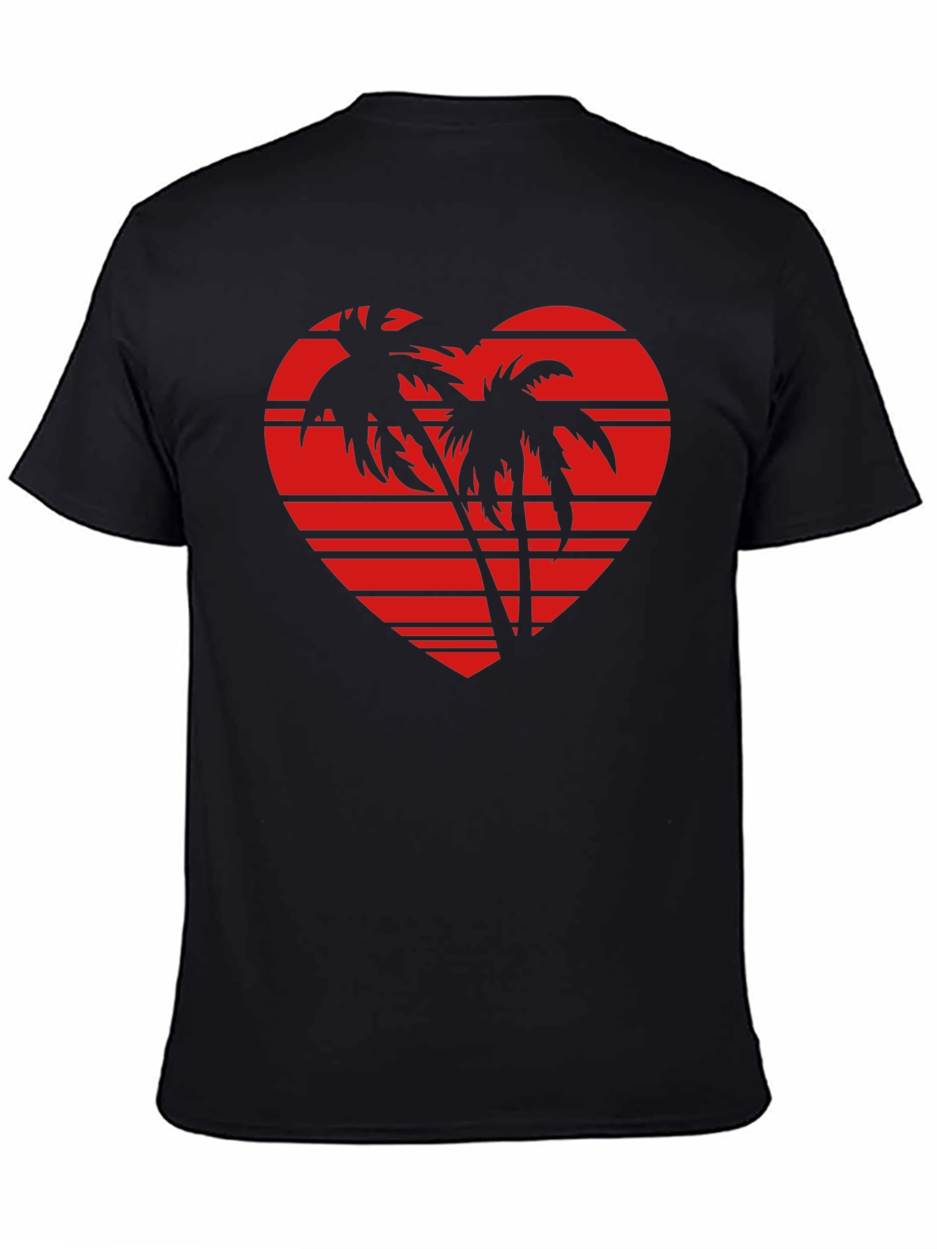 Tropical Heart Palm Tree Graphic Tee