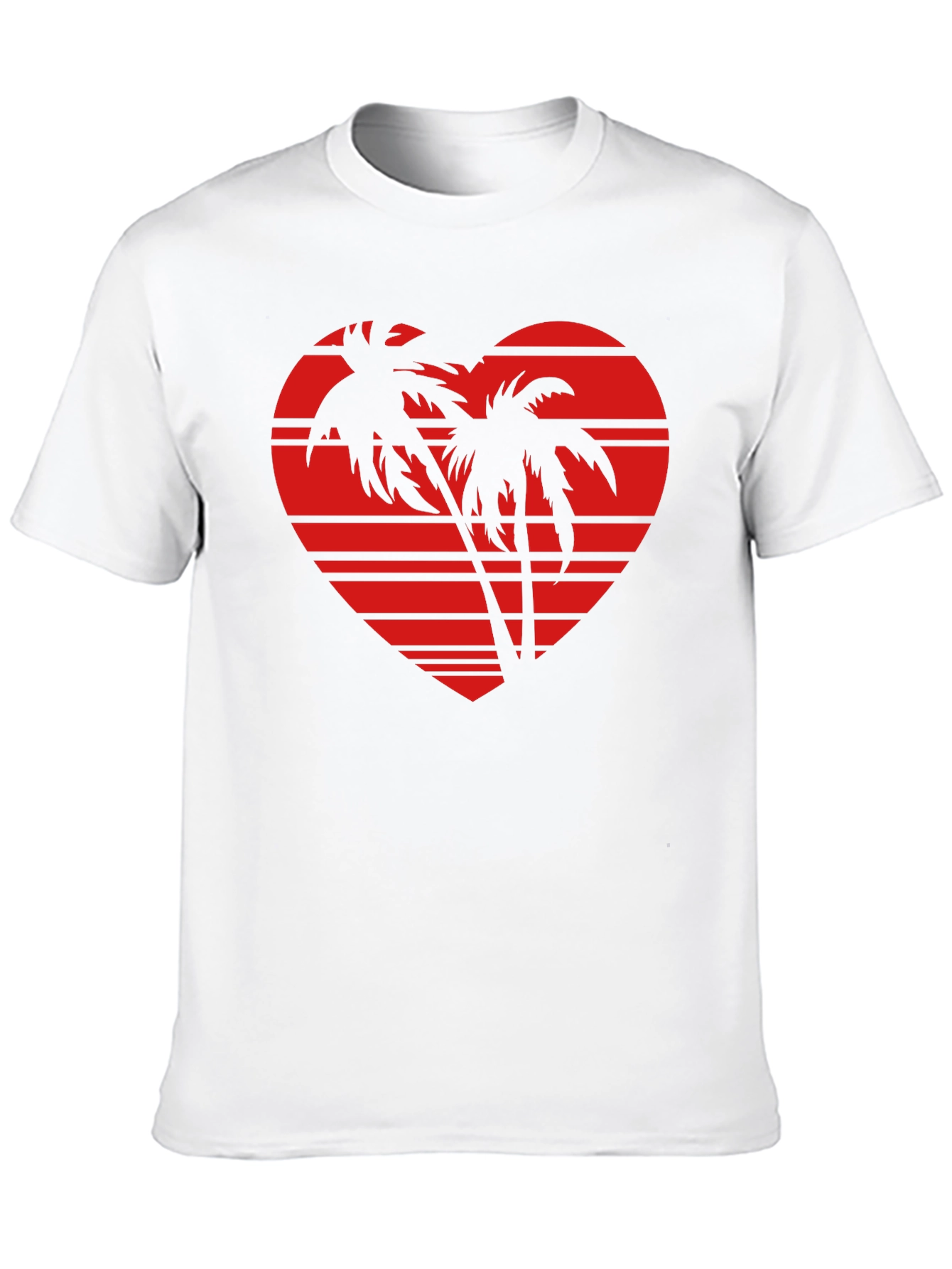 Tropical Heart Palm Tree Graphic Tee