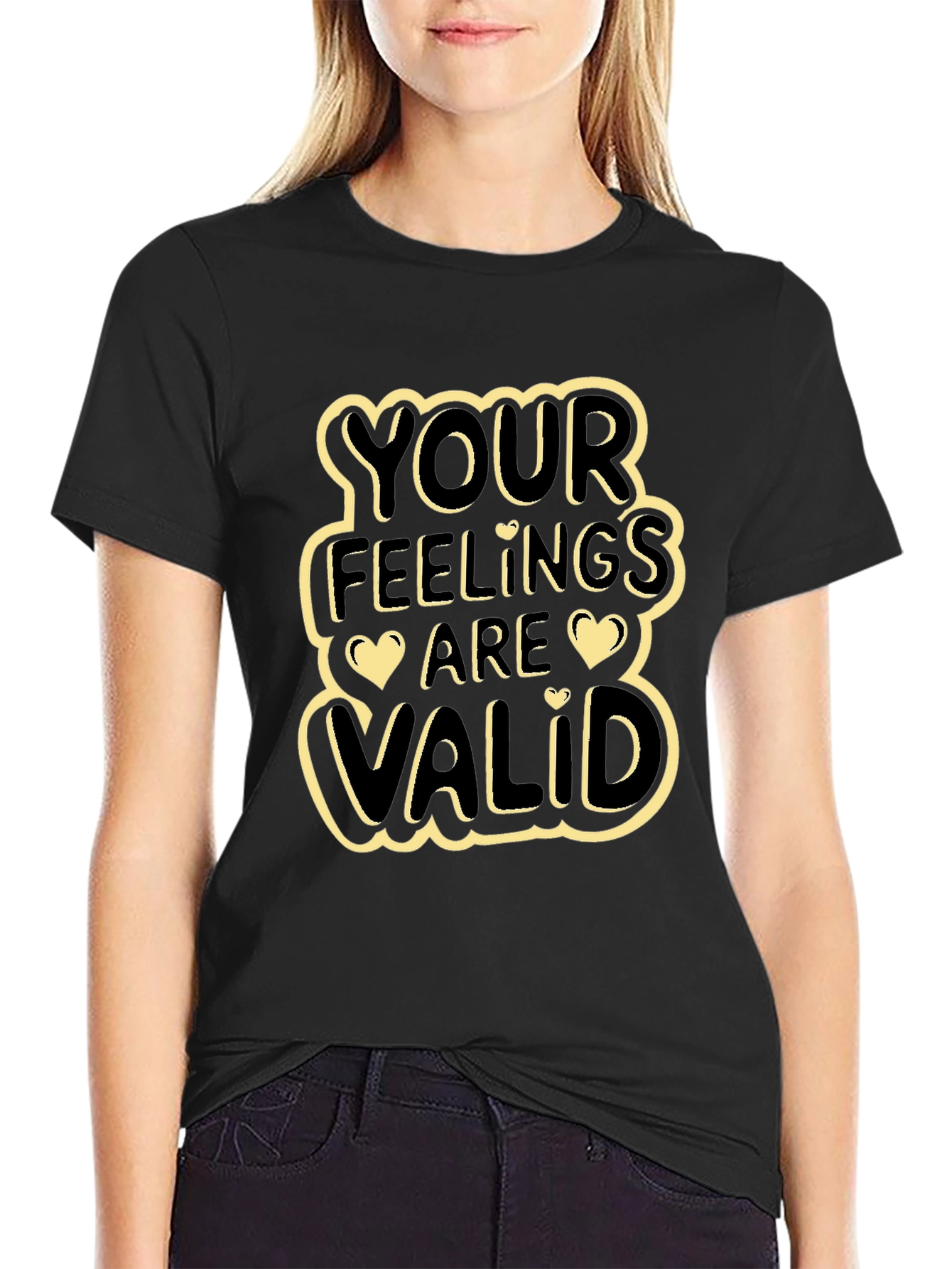 Your Feelings Are Valid Graphic Tee - Black