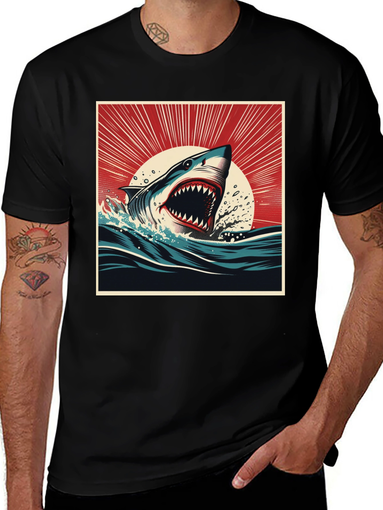 Shark Attack Graphic Tee - Bold Ocean Design