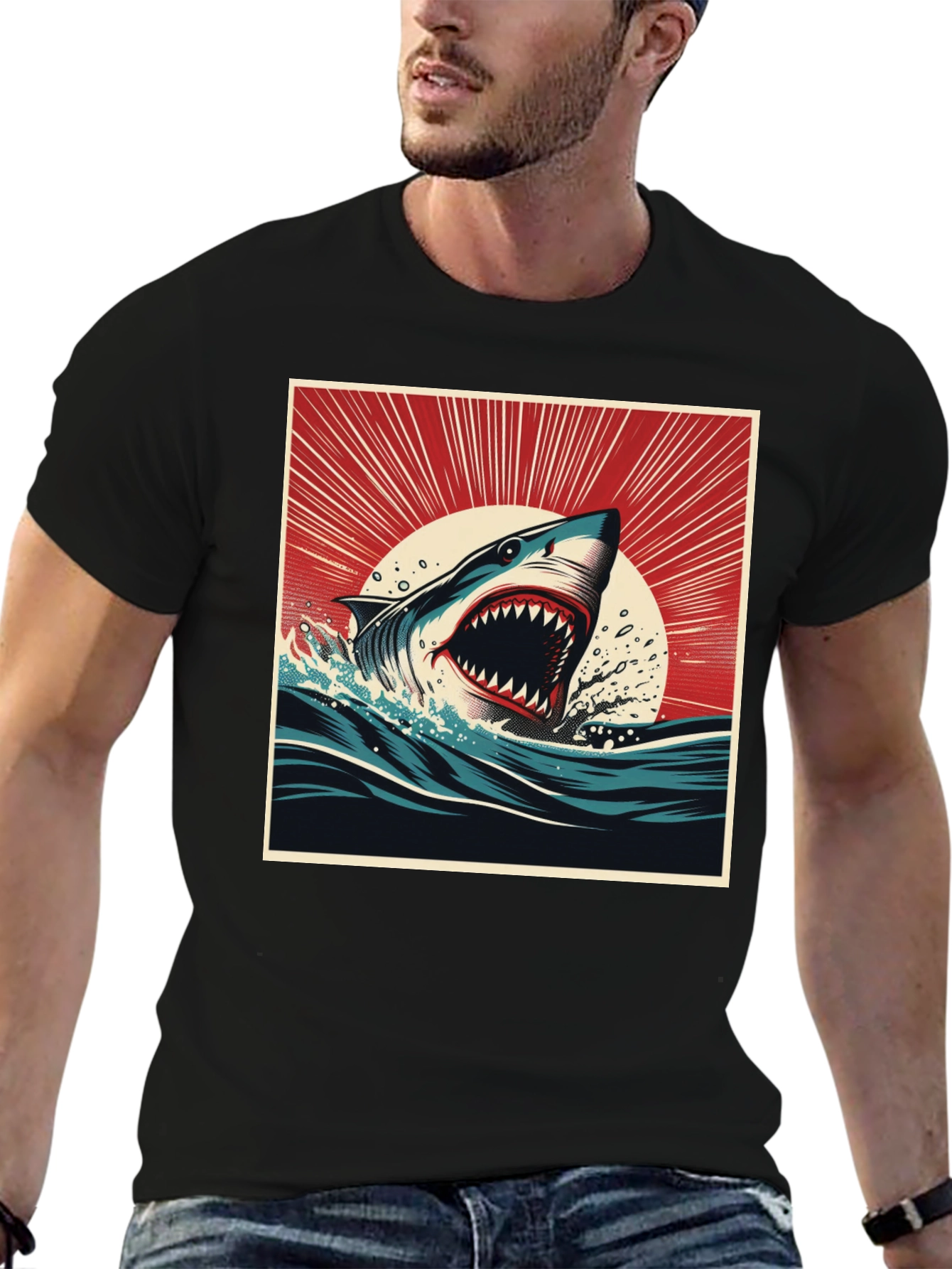 Shark Attack Graphic Tee - Bold Ocean Design