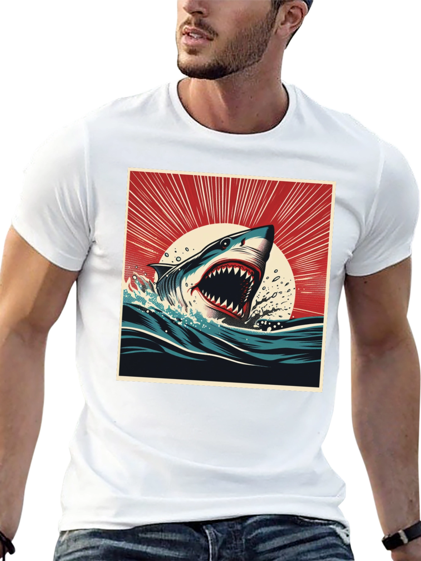 Shark Attack Graphic Tee - Bold Ocean Design