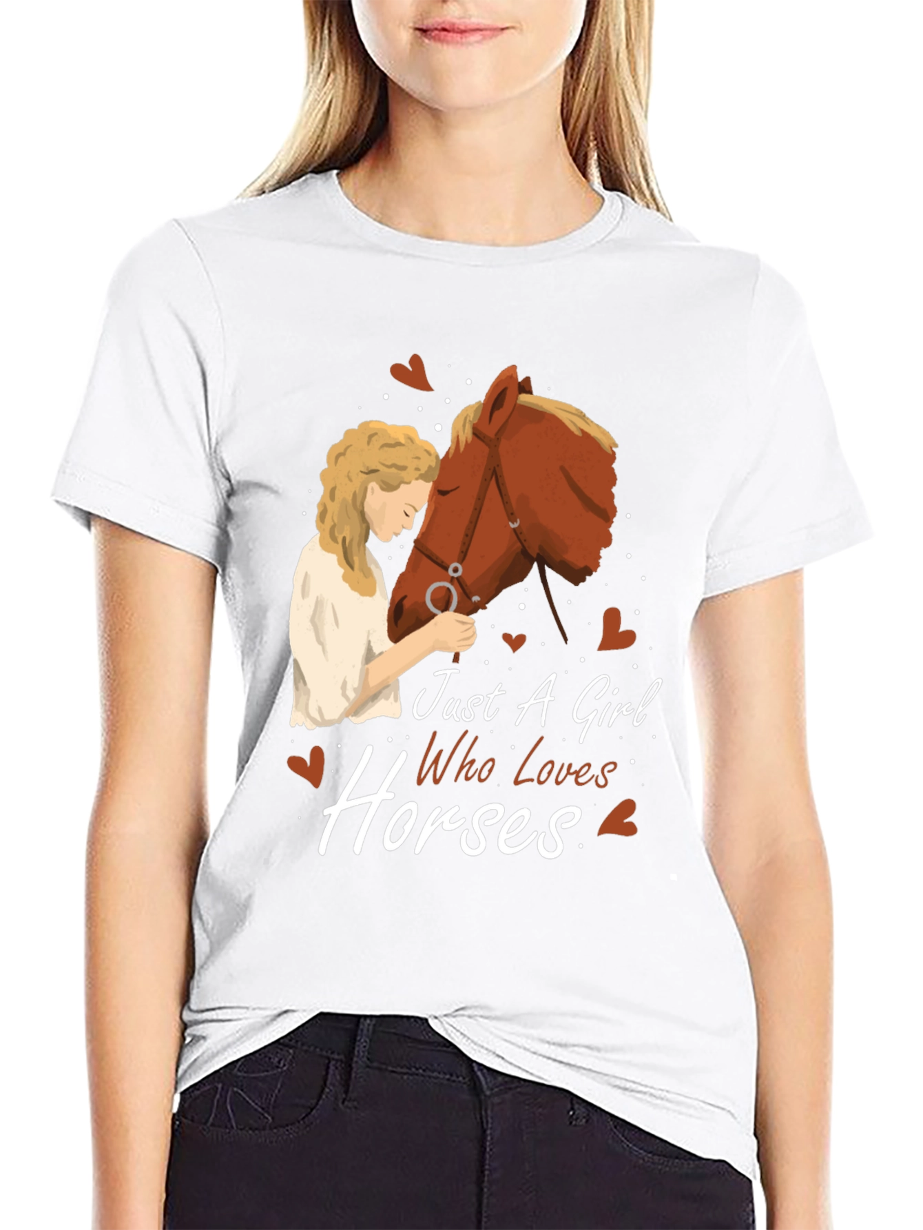 Just a Girl Who Loves Horses Graphic T-Shirt