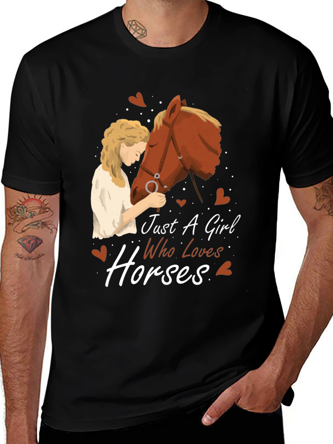 Just a Girl Who Loves Horses Graphic T-Shirt