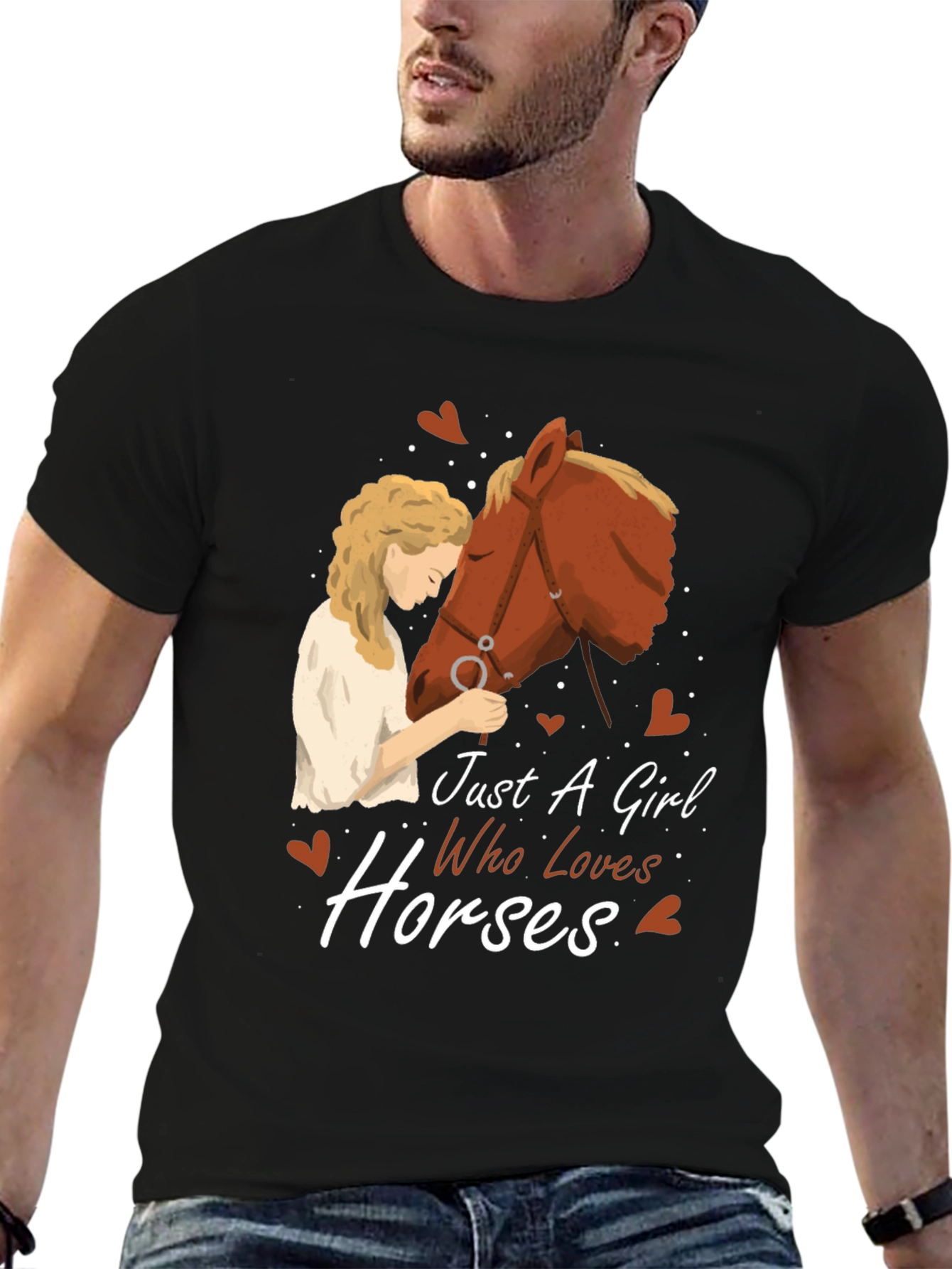 Just a Girl Who Loves Horses Graphic T-Shirt