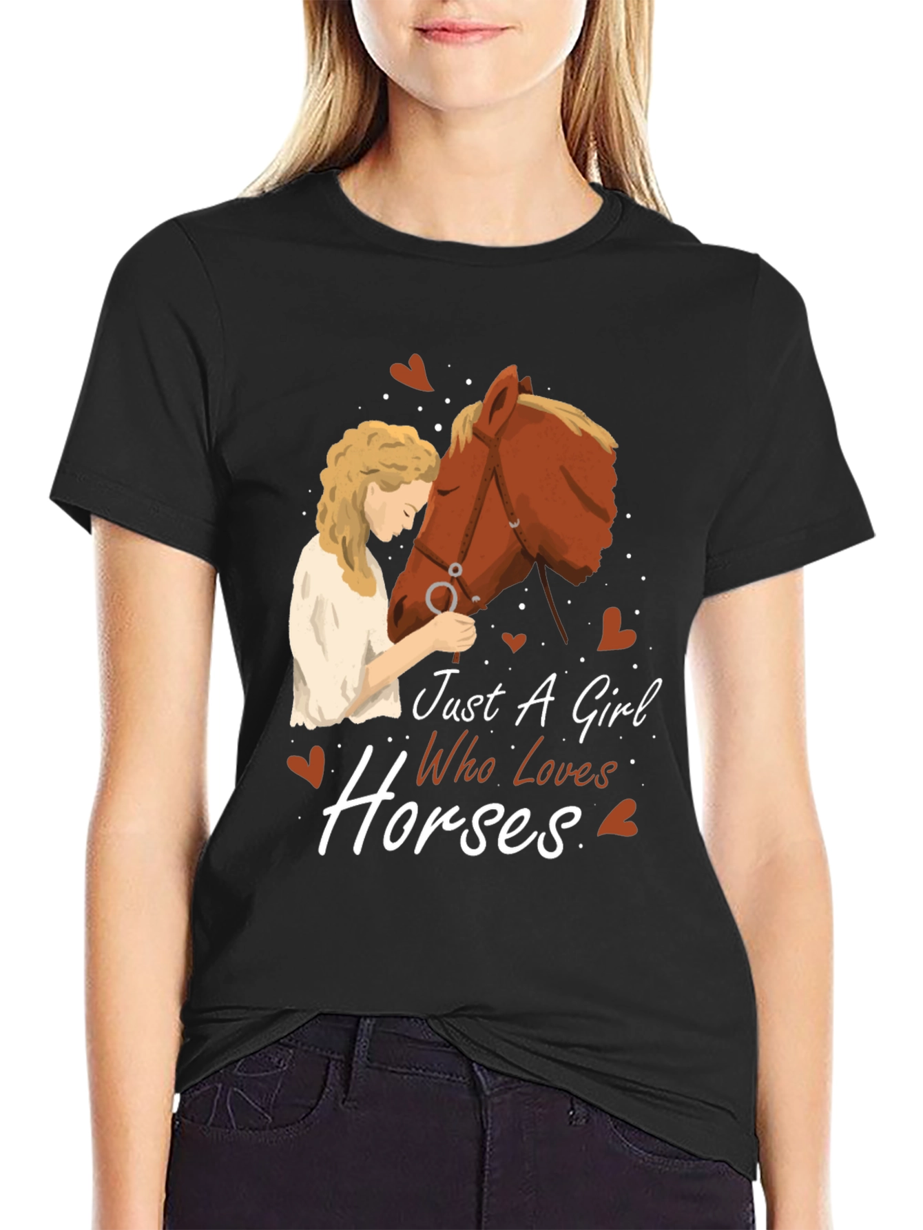 Just a Girl Who Loves Horses Graphic T-Shirt