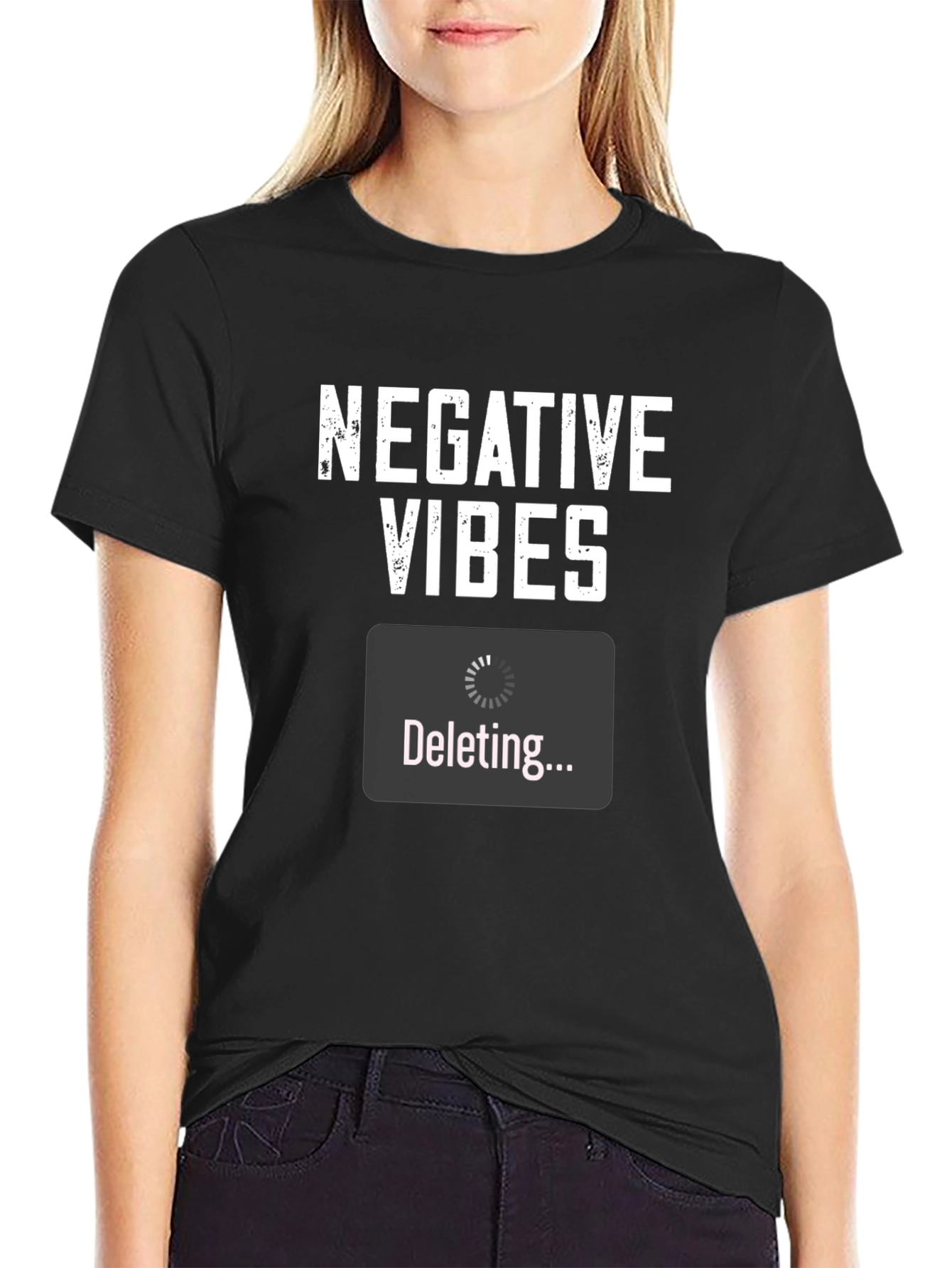 Negative Vibes Deleting Graphic T-Shirt
