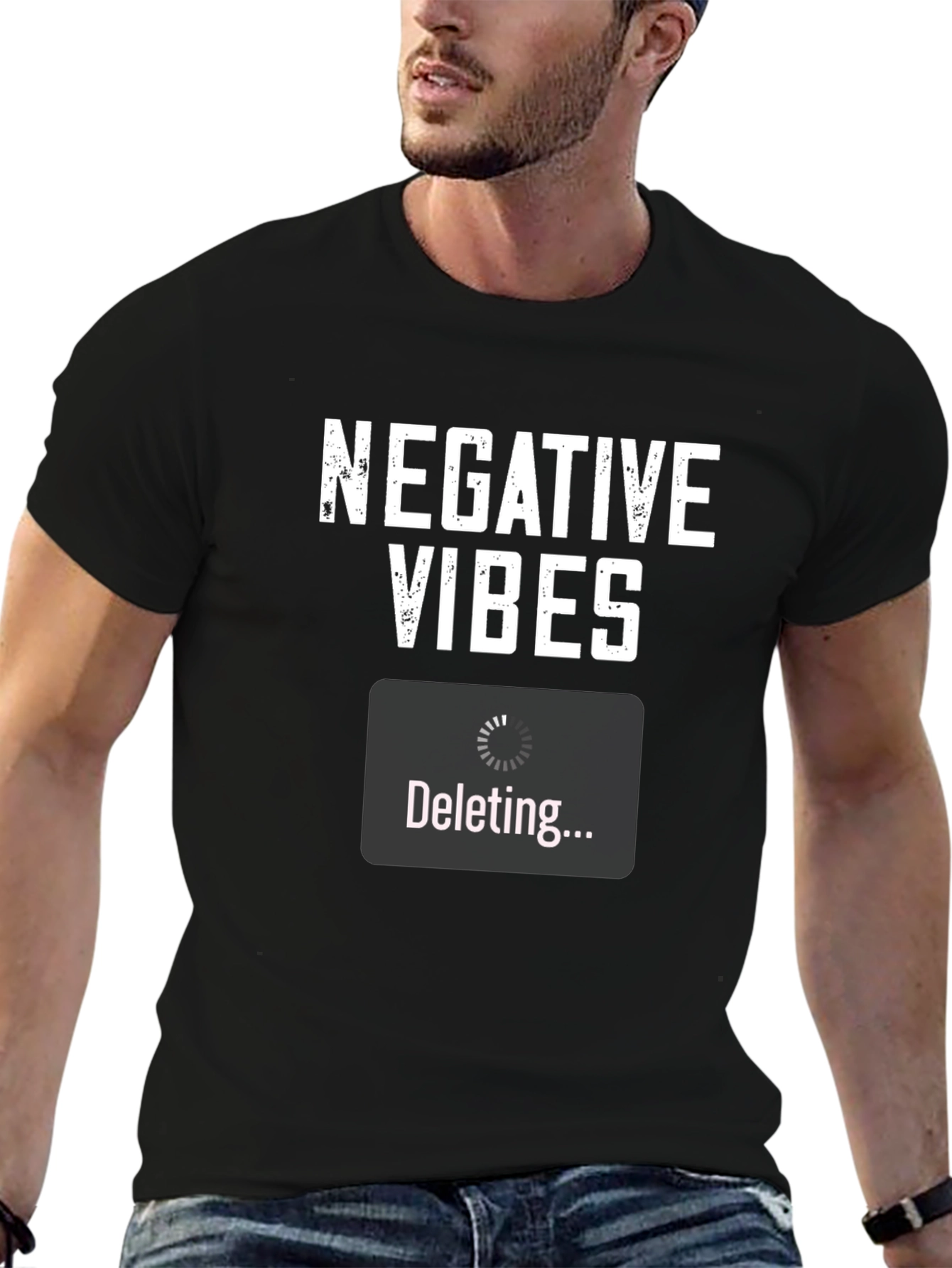 Negative Vibes Deleting Graphic T-Shirt