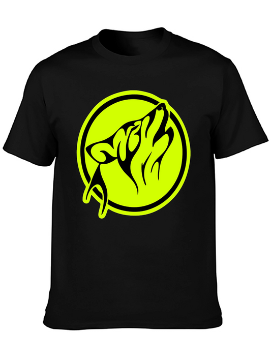 Tribal Wolf Graphic Black T-Shirt
