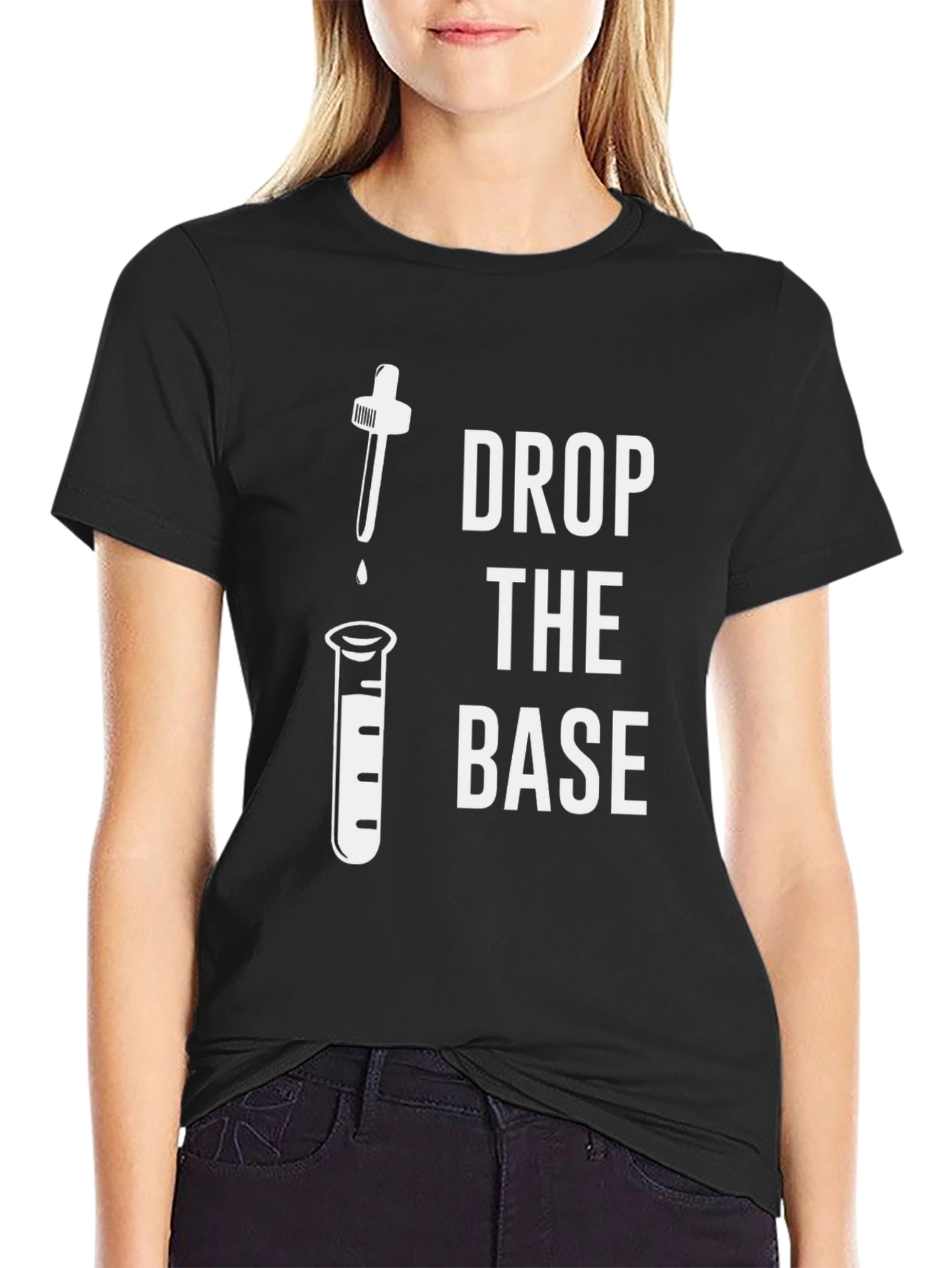 Drop the Base Science Humor Black T-Shirt