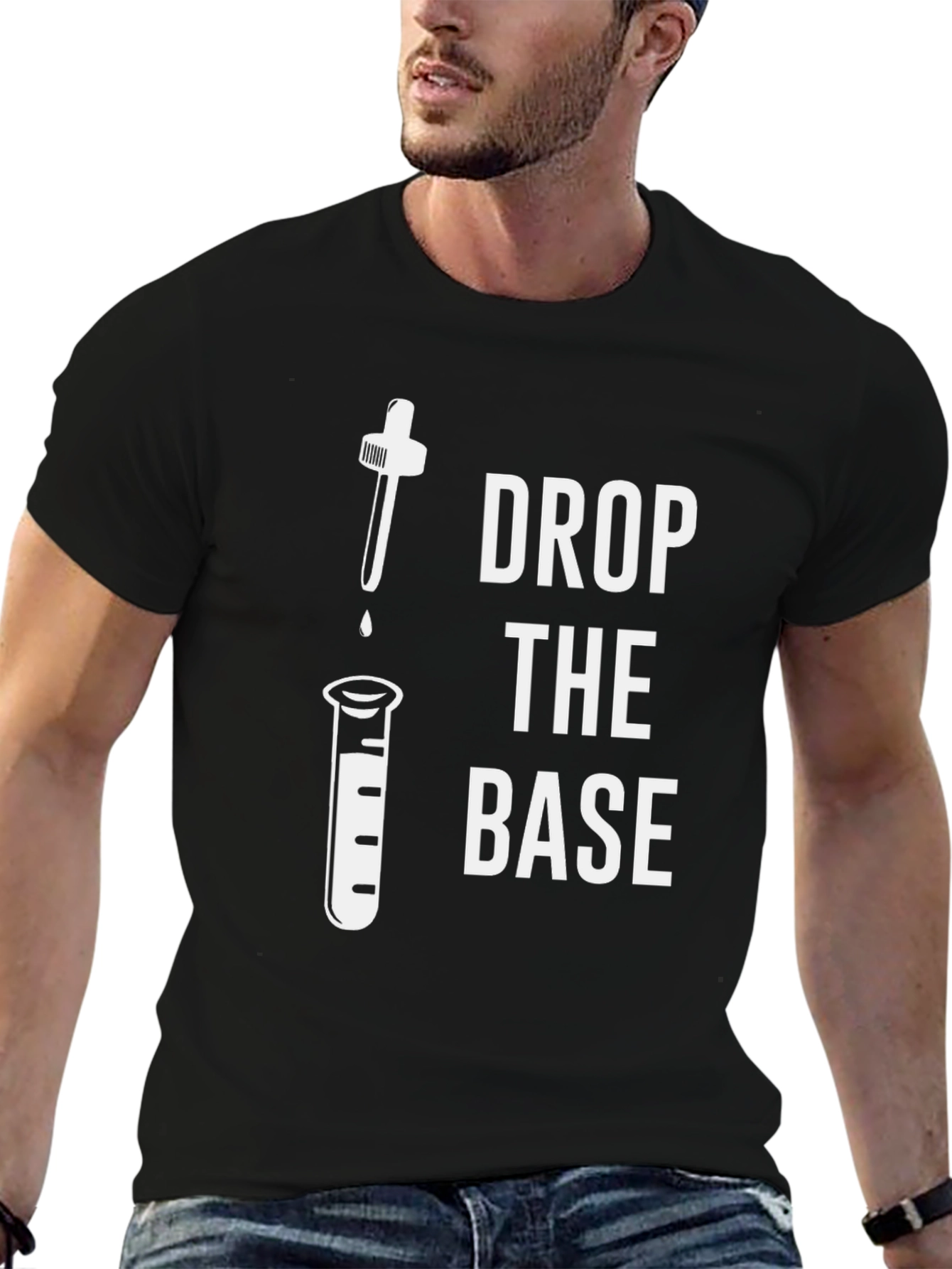 Drop the Base Science Humor Black T-Shirt