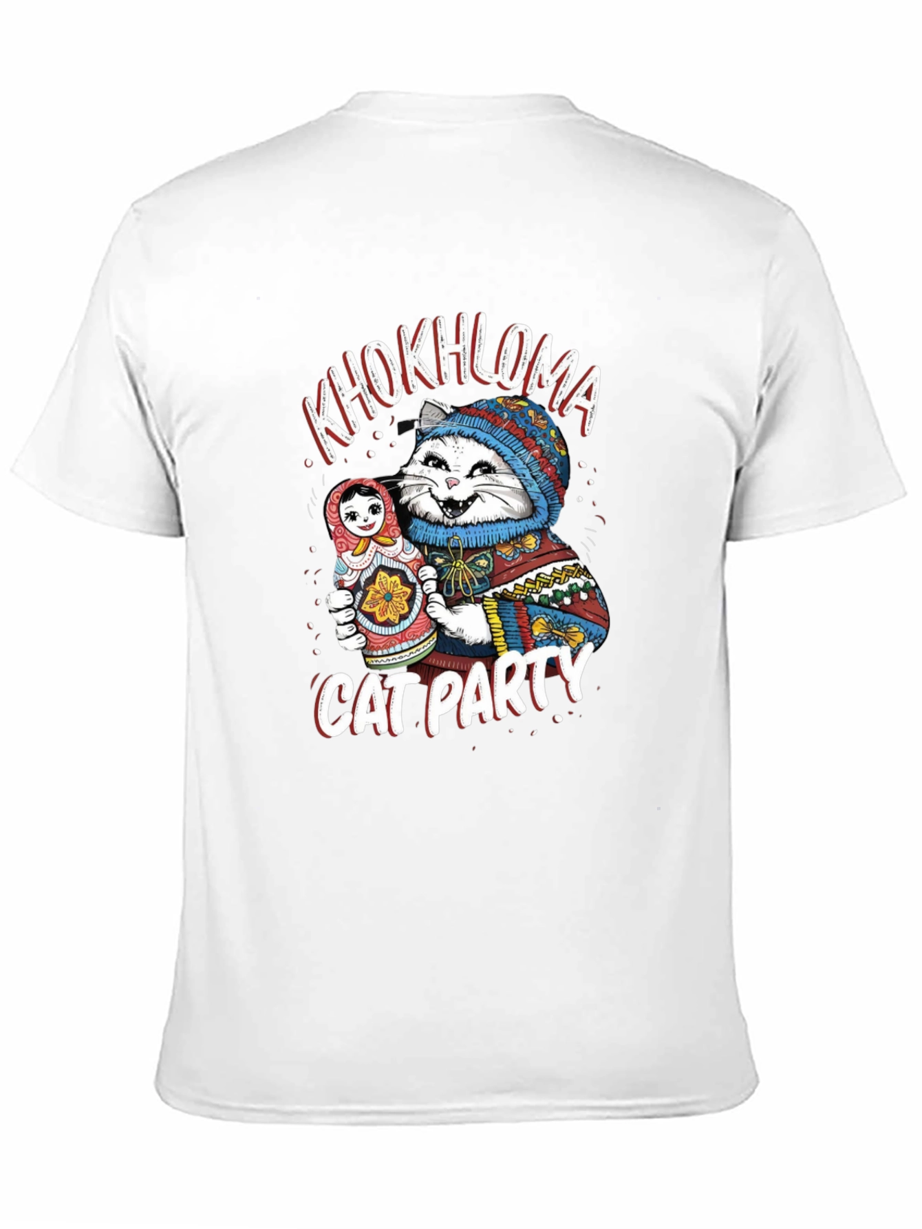 Khokhloma Cat Party T-Shirt