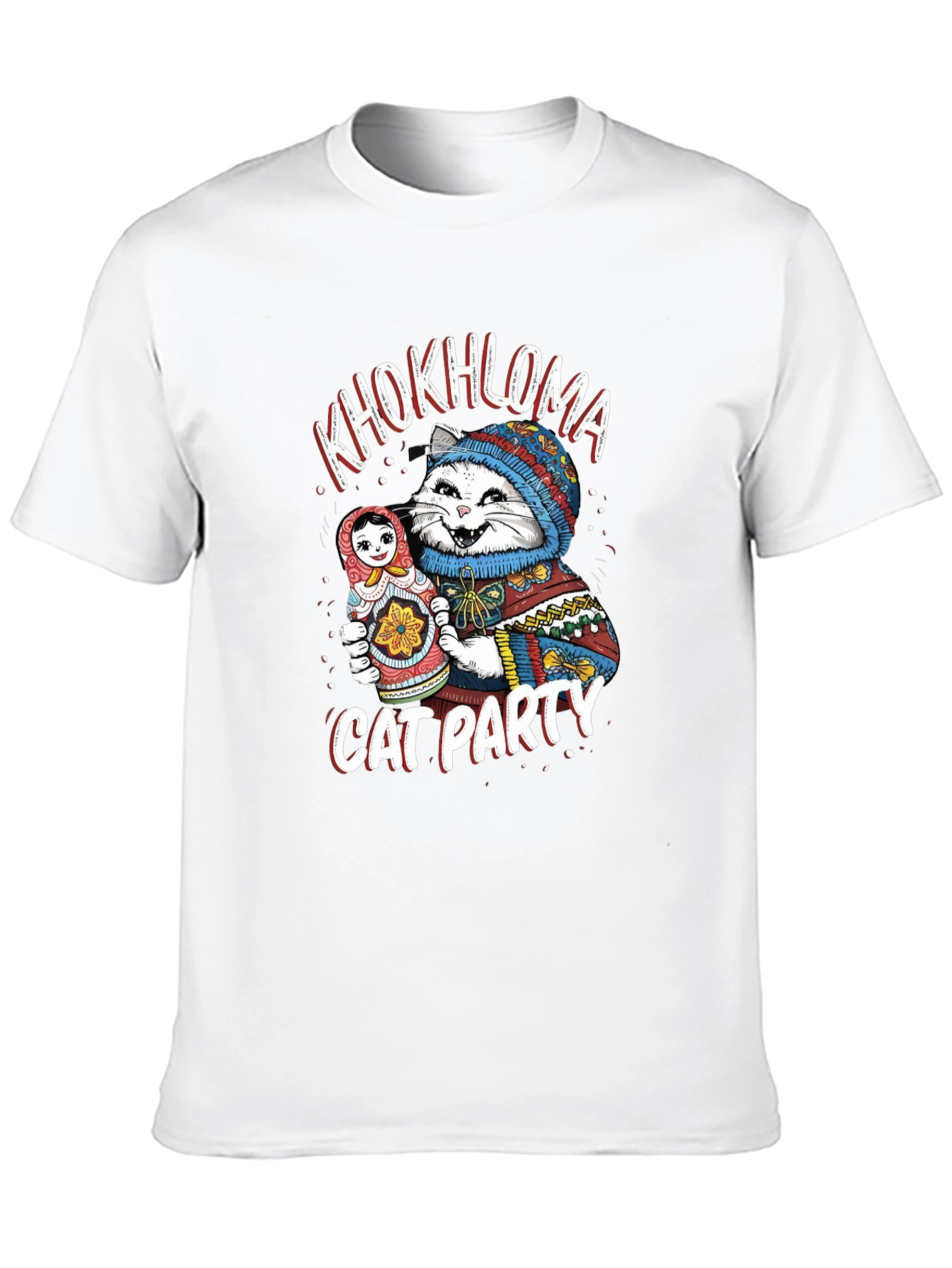 Khokhloma Cat Party T-Shirt