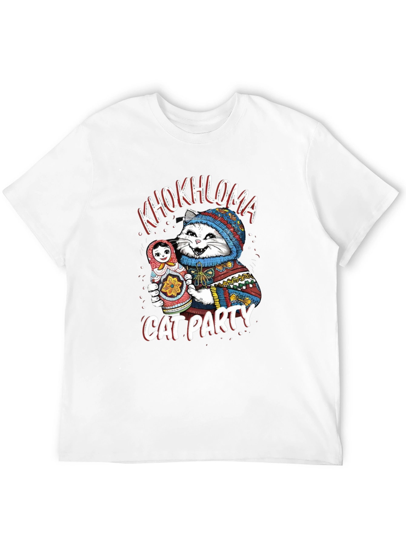 Khokhloma Cat Party T-Shirt