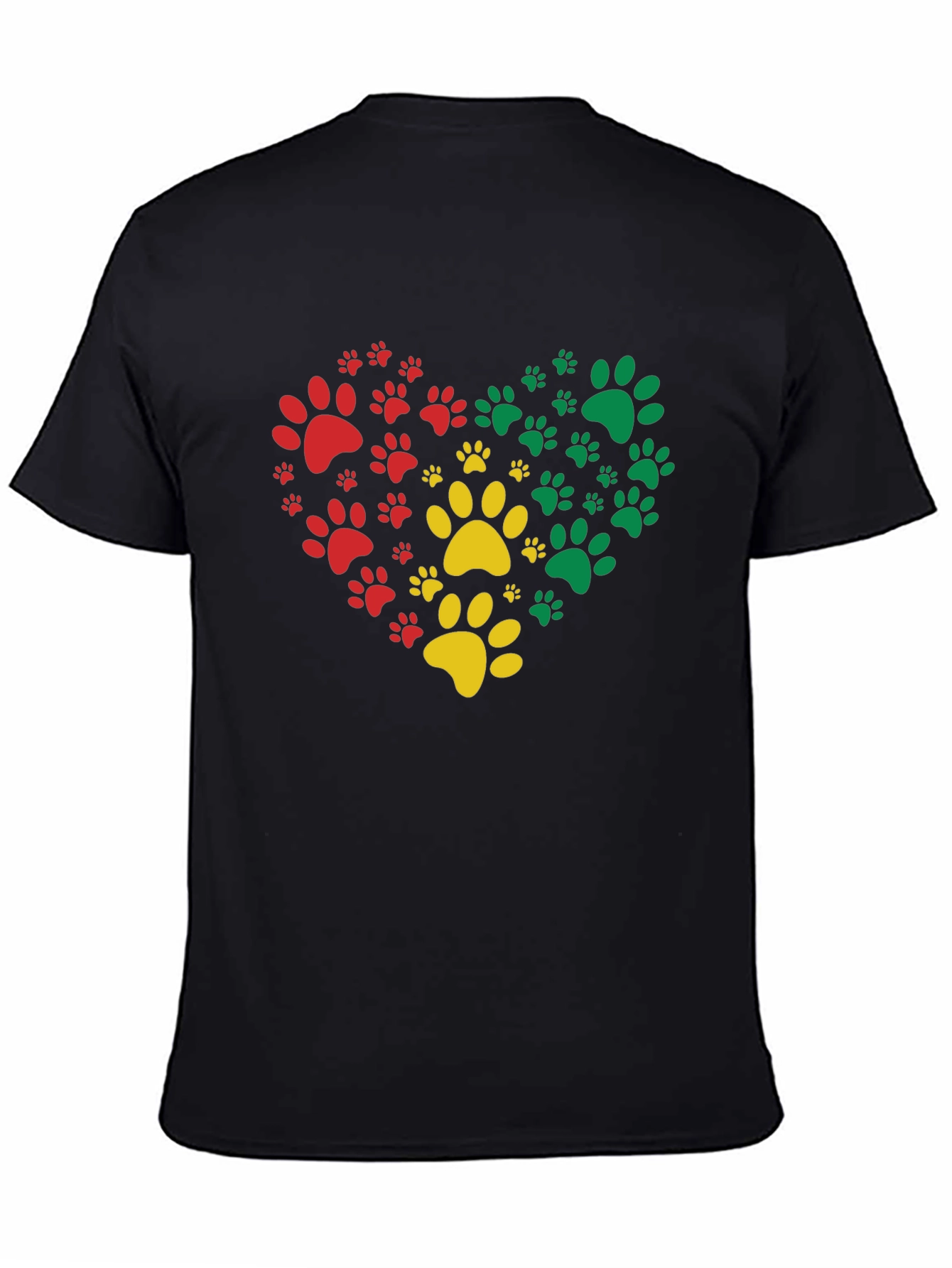 Heart Paw Print Graphic Tee - Black