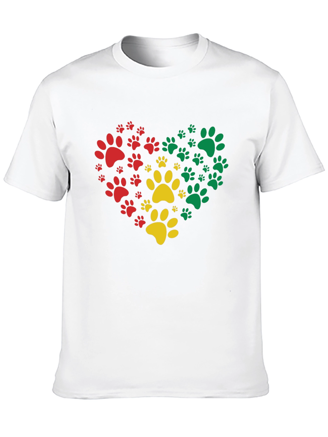 Heart Paw Print Graphic Tee - Black