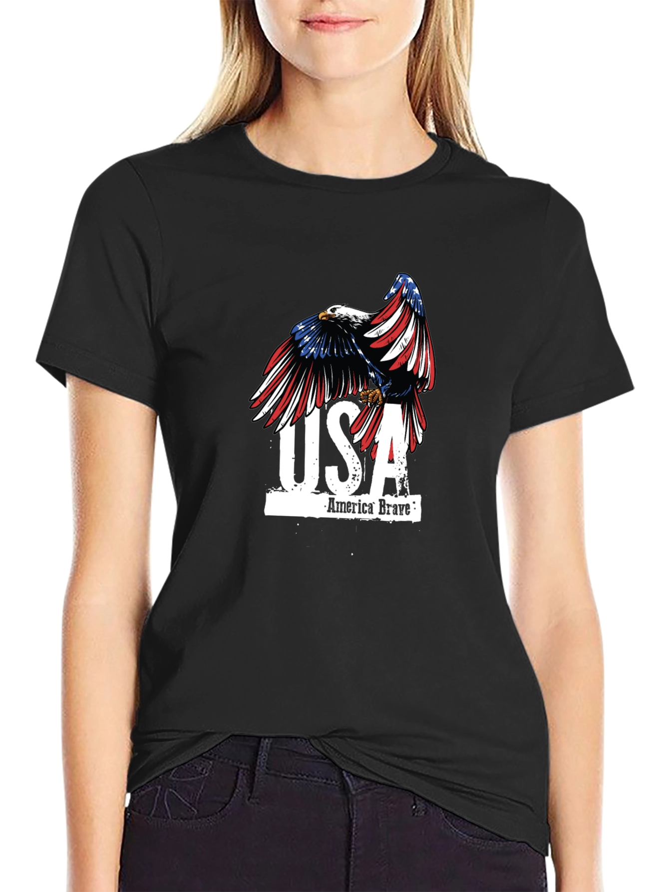 USA America Brave Eagle Graphic T-Shirt