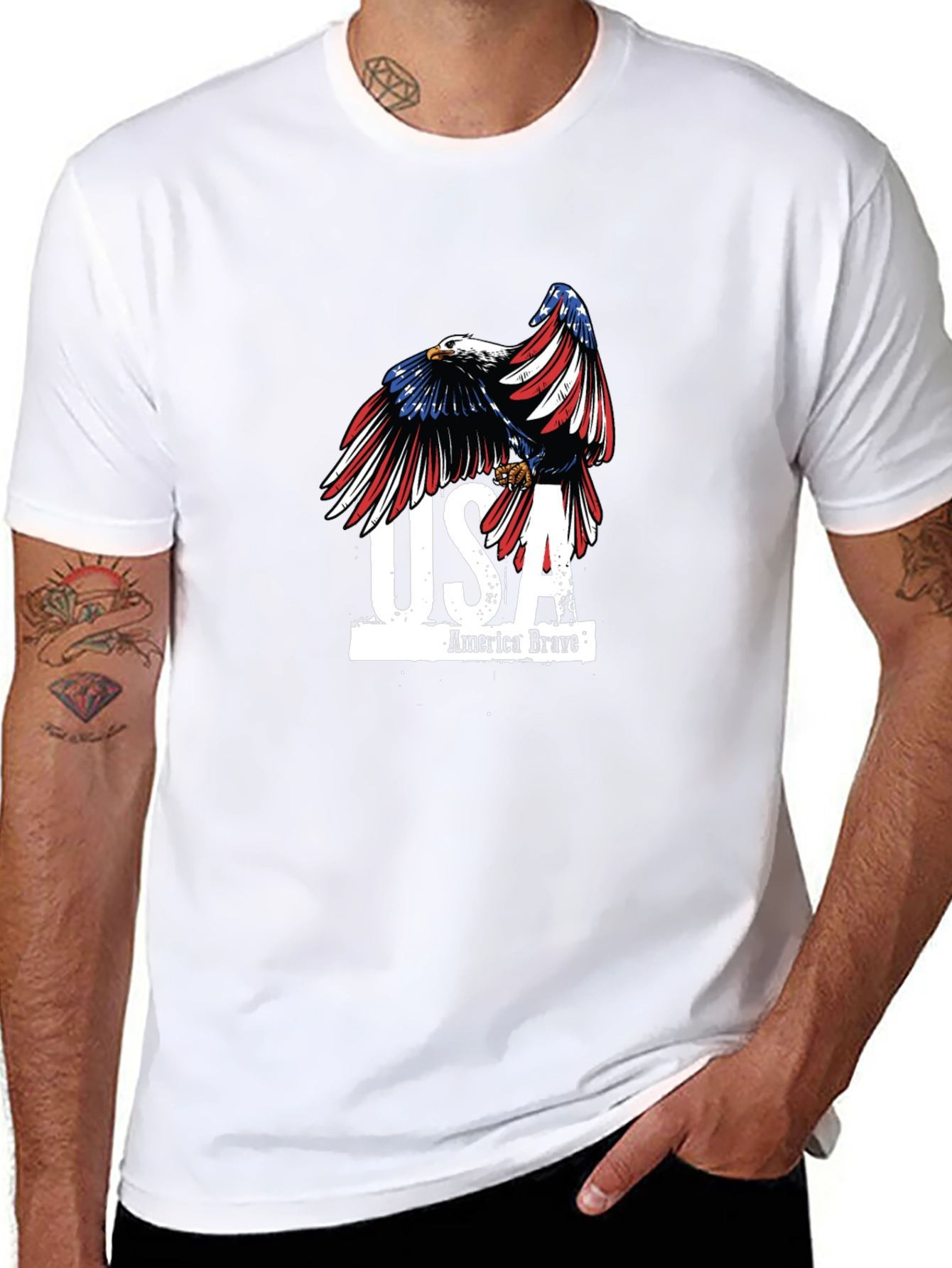 USA America Brave Eagle Graphic T-Shirt