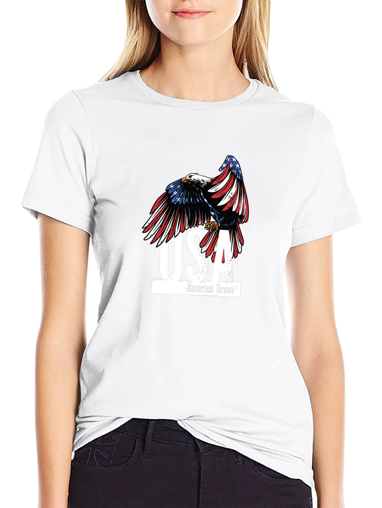 USA America Brave Eagle Graphic T-Shirt